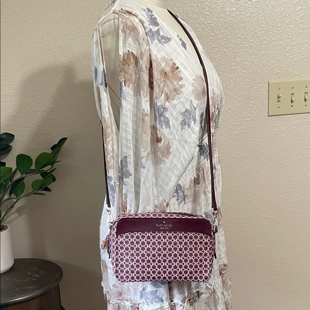 kate spade Floral Motif Maroon Crossbody Bag